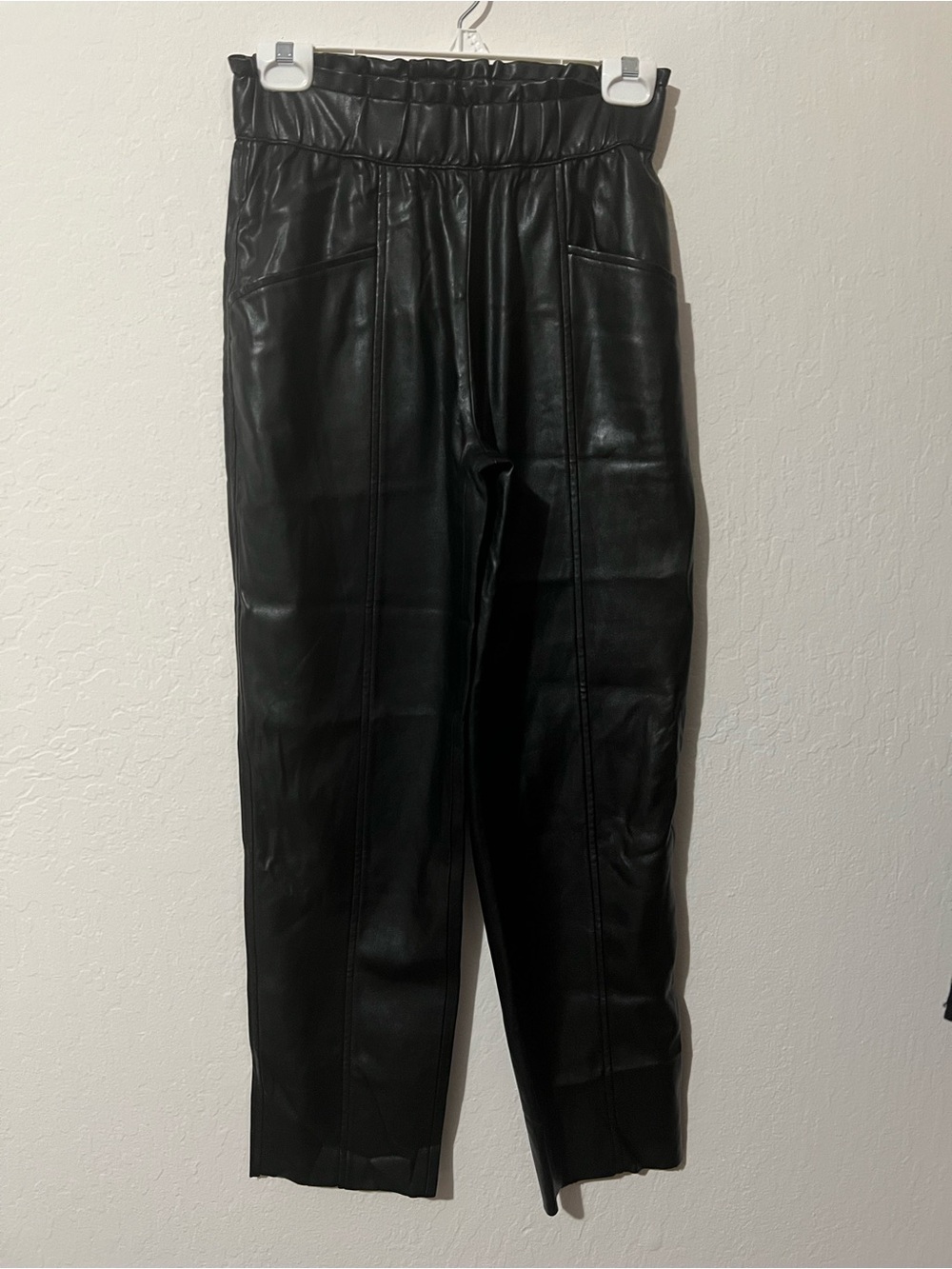 Sunday’s “@wearesundays” Faux Leather Black Paper Bag Waist Pants XS NWOT